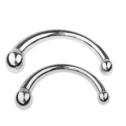 5858 Steel Ended Elegant Double Anal Hook Stainless 0816